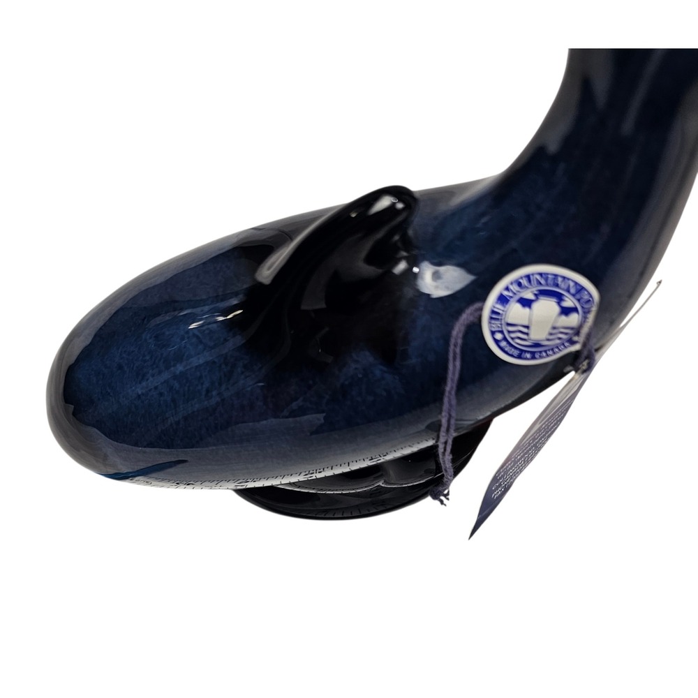 Blue Mountain Pottery Orca Whale Figurine Blue Drip Glaze Made in Canada 201 - Picture 11 of 11